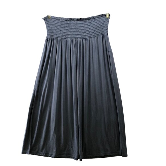 Gap Strapless Smocked Mini Dress Womens 14P Blue A-Line Pull On Modal Blend - Picture 1 of 8